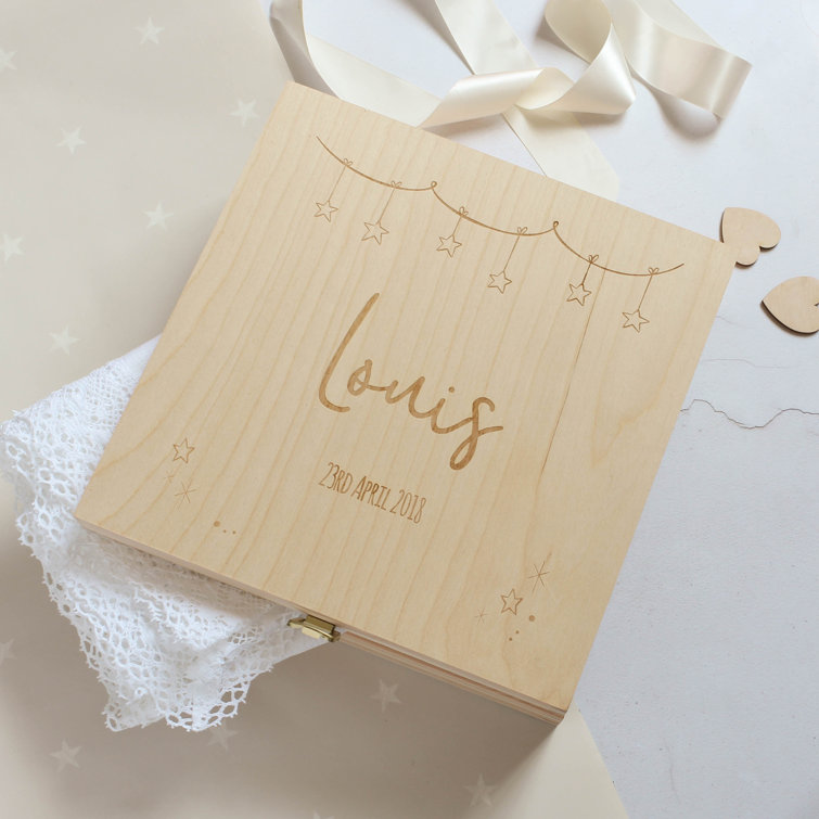 East Urban Home Jhoan Personalised New Baby Keepsake Box Wayfair.co.uk